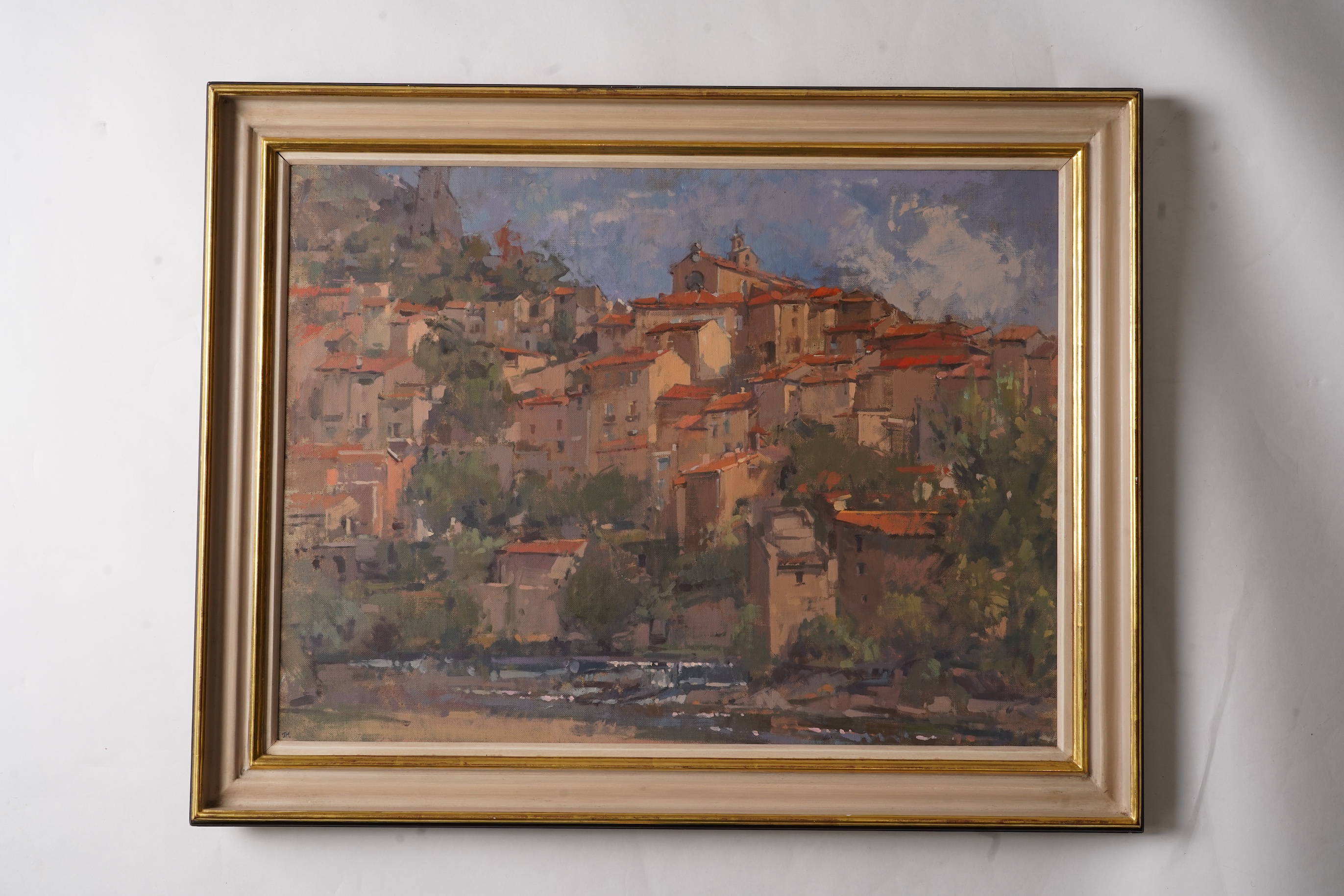 John Martin RBA, b. 1957, 'The Falls at Roquebrun, Herault'